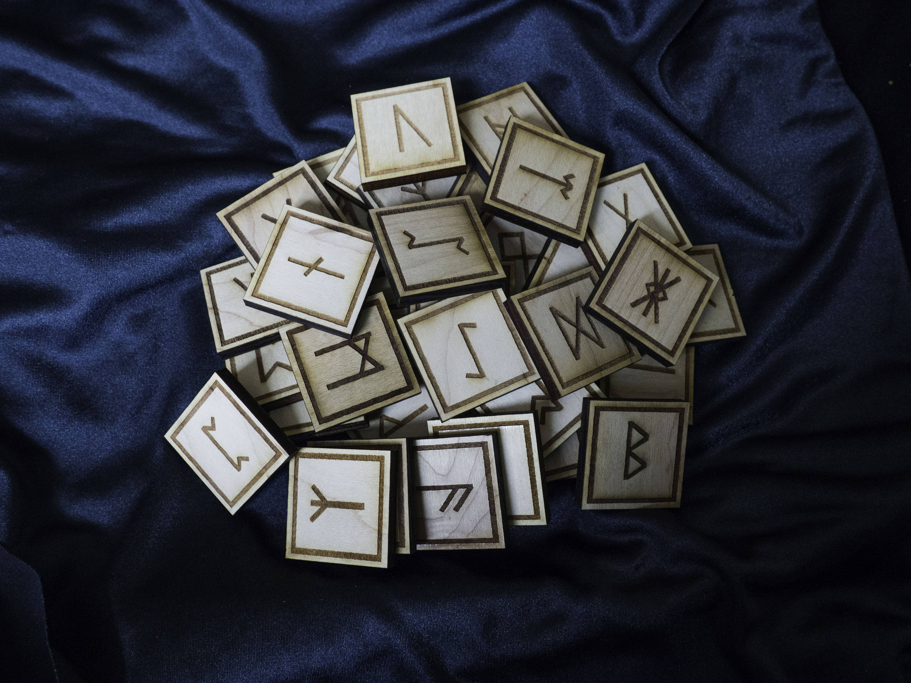 Elder Futhark Rune Set Maple Laser Cut Octagon Square Circle - Etsy