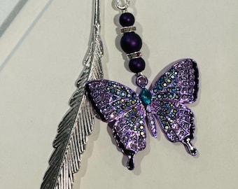Marcapáginas/Marcapáginas de mariposa/Marcapáginas de gancho de pastor/Accesorios para libros/Marcapáginas de metal/Regalo para amantes de los libros/Regalo para maestros/Marcapáginas de cuentas de cristal