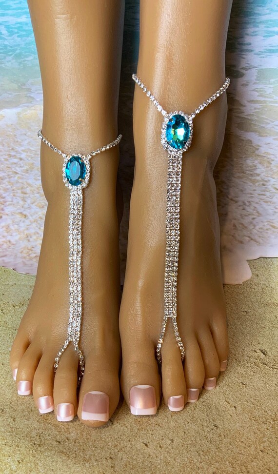 Crystal barefoot sandals store