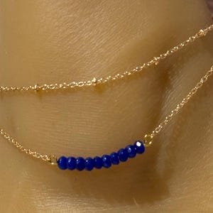 Anklet/Gold Anklet/Blue Beaded Anklet/Beaded Anklet/Gold Chain Anklet