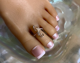 Toe Ring/Silver Toe Ring/Adjustable Toe Ring/Wrapped Toe Ring