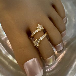 Toe Ring/Adjustable Toe Ring/Gold Star Toe Ring/Crystal Star Toe Ring/Shooting Star Toe Ring