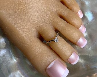 Toe ring/Adjustable/Silver Toe Ring/Crystal Toe Ring