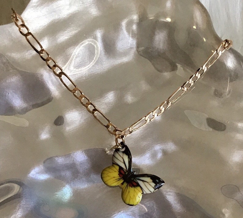 Butterfly Ankle Bracelet Butterfly Foot Jewelry Gold Colorful Butterfly Anklet Butterfly Foot Chain.