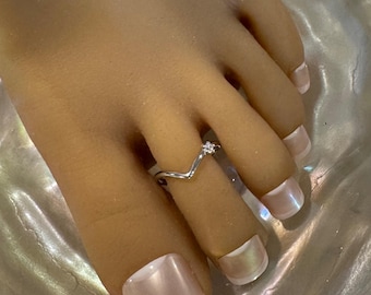 Toe Ring/Crystal Toe Ring/Silver Toe Ring/Adjustable Toe Ring Toe Ring