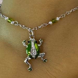 Anklet/Frog Anklet /Green Frog  Anklet/Frog Ankle Bracelet/Summer Jewelry/Beach Jewelry/Frog Jewelry