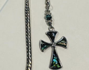 Marcapáginas/Marcapáginas de cruz/Marcapáginas de gancho de pastor/Accesorios para libros/Marcapáginas de metal/Regalo para amantes de los libros/Regalo para maestros/Marcapáginas de cuentas de cristal