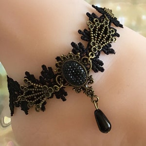 Anklet/Black Vintage Lace Anklet/Gothic Black Anklet/Black Lace Anklet