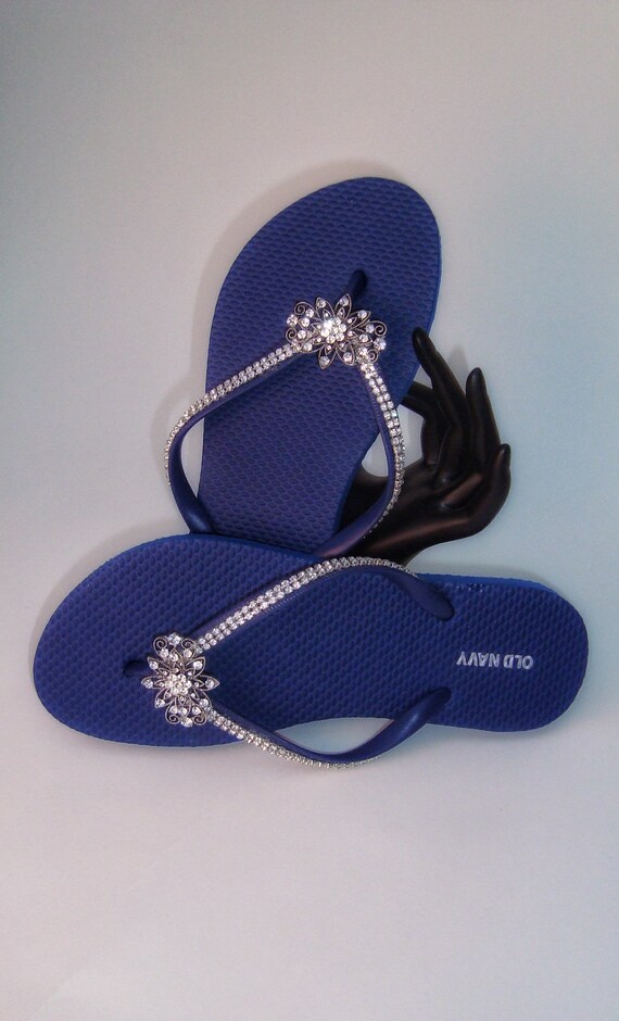 navy blue flip flops