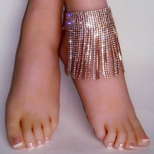 Anklet/Gold Rhinestone Ankle Bracelet/Gold Ankle Cuff/Beach Wedding Anklet/Bridal Anklet/Ankle Bracelet/Foot Jewelry