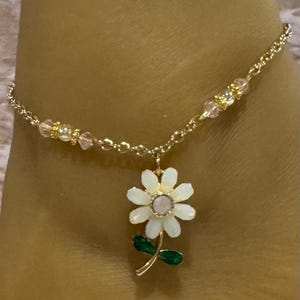 Anklet/Flower Anklet/Flower Ankle Bracelet/Foot Jewelry/Summer Jewelry/Beach Jewelry