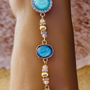 Barefoot Sandals/ Moonstone Barefoot Sandals/Beach Barefoot Sandals/Festival Barefoot Sandals/Gold Barefoot Sandal image 2