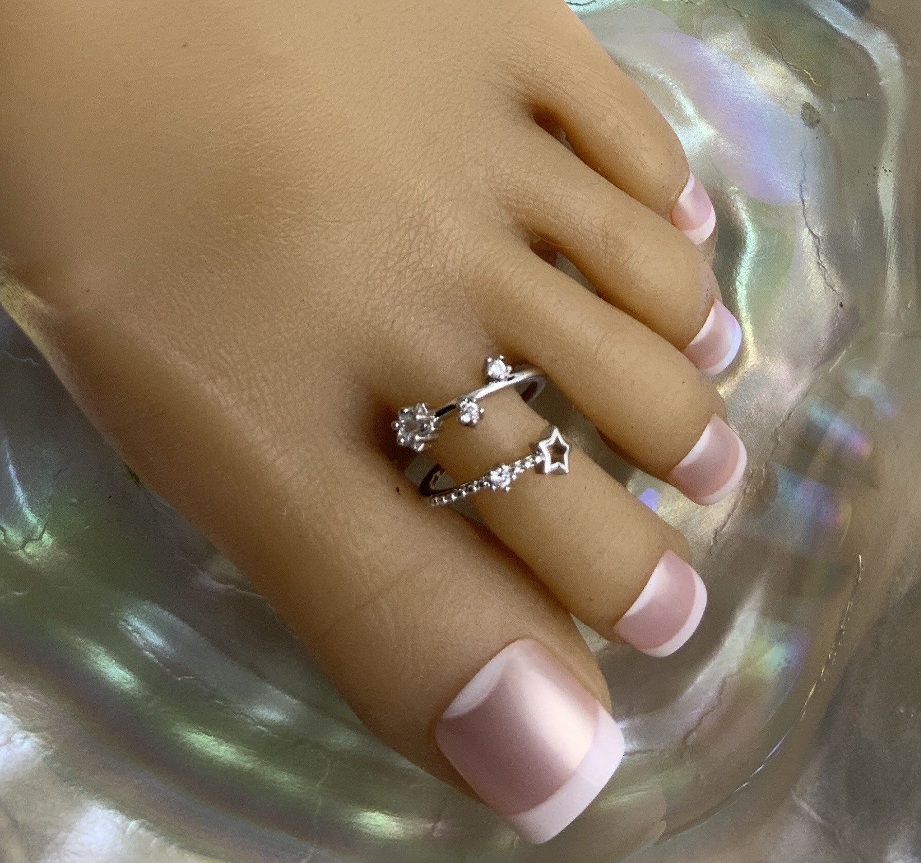 COYSEIO★アクセ★韓国★人気 SILVER TOE RING SET SILVER ChicSilver Adjustable Toe Ring Set of 4 for Women, 925
