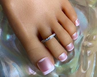Toe Ring/Silver Toe Ring/Foot Jewelry/Adjustable Toe Ring/ Toe Ring/Crystal Toe Ring/Summer Jewelry/Open Toe Ring