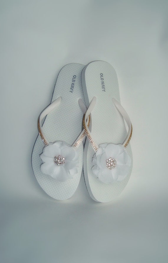 gold flip flops for wedding