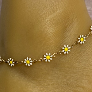 Elegant Daisy Flower Anklets for Women Bohemian Blue Turkish Eyes Elephant Metal Chain Ankle Bracelet Summer Beach Foot Jewelry - 36