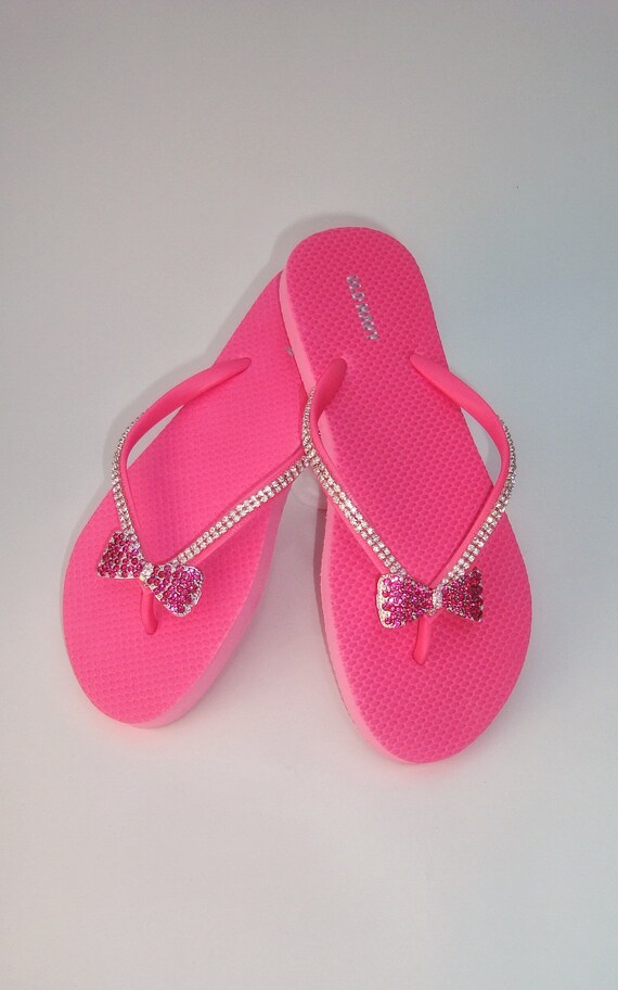 pink rhinestone flip flops