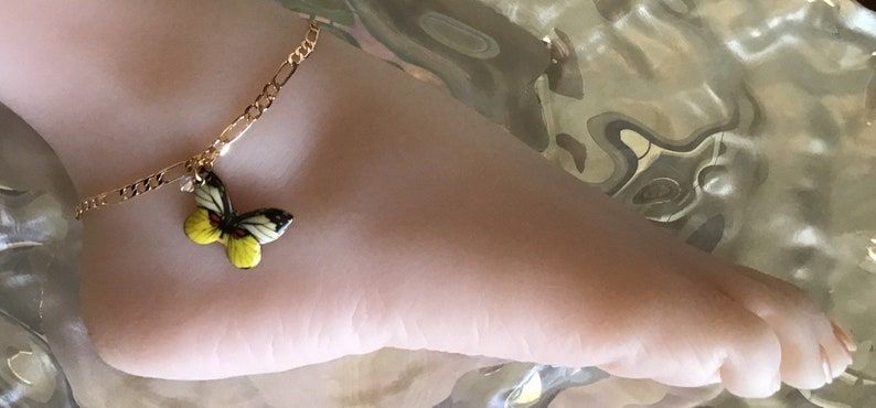 Butterfly Ankle Bracelet Butterfly Foot Jewelry Gold Colorful Butterfly Anklet Butterfly Foot Chain.