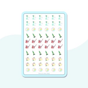 Feuille d'autocollants - Mini corvées de nettoyage | Agenda Scrapbooking Bullet Junk Journal