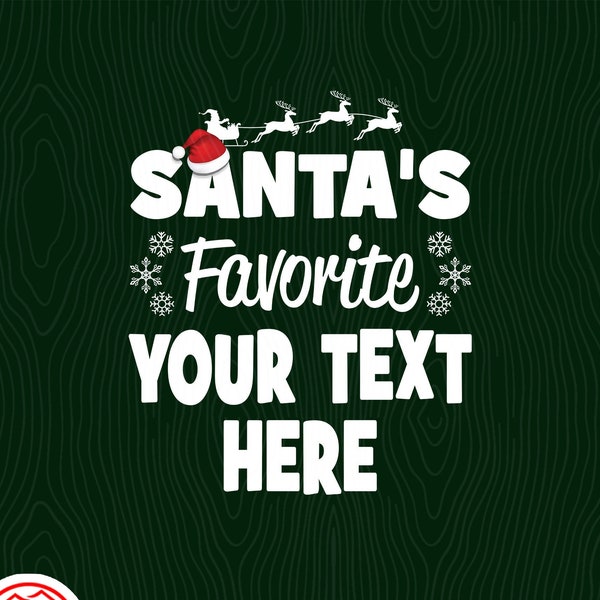 Cute Santa's Favorite Personalize With Custom Text PNG, Santa Claus png, Falling Snowflakes png, Funny Ugly Sweater Design png