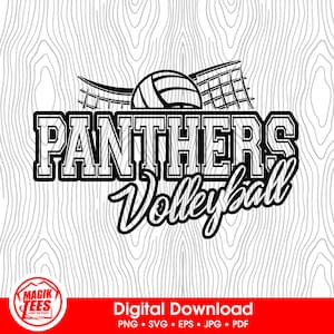 Download digital do logotipo da escola de vôlei Panthers | Logotipo do time de vôlei Pride | PNG, SVG, JPEG, eps, pdf