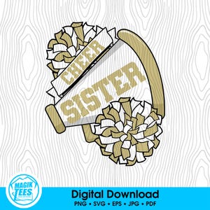 Cheer Sister Vegas Gold | Proud Cheer Sister | Cheer Sis | Cheerleading Competition Gift | Digital Download | PNG, SVG, JPEG, pdf, eps