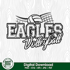 Eagles Volleyball School Spirit Digital Download | Volleyball Team Pride Logo | PNG, SVG, PDF, jpeg, eps