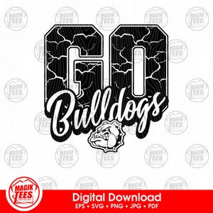 Go Bulldogs School Spirit Digital Download | School Mascot Pride Logo | eps, svg, jpg, png, pdf