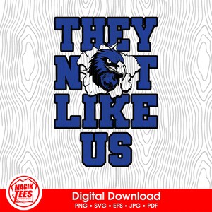 Sie mögen uns nicht Hawks Blue | Schulgeist Digitaler Download | Lustiger Trendy Slang | Maskottchen Pride Logo | PNG, SVG, JPEG, pdf, eps