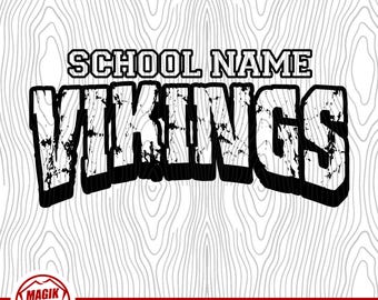 Mascote do Espírito Escolar dos Vikings | Personalize com o nome da escola | Download digital | PNG, SVG, JPG, PDF, EPS