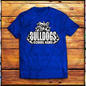 Bulldogs School Spirit Shirt For Students, Boys, Girls, Teachers, Staff, Back To School Tee - Personalize With Your School Name