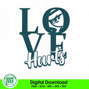 Love Hurts / Tifoso degli Eagles / Tifoso di calcio / Download digitale / PNG, SVG, JPEG, pdf, eps