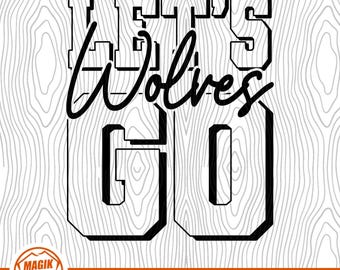 ¡Vamos Lobos! / Espíritu Escolar / Descarga Digital / Orgullo de Mascota Escolar / Fanático de los Deportes de Equipo / PNG, SVG, JPEG, eps, pdf