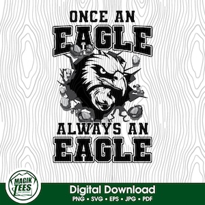 Once An Eagle Always An Eagle | School Spirit Digital Download | Mascot Pride Logo | PNG, SVG, JPEG, eps, pdf