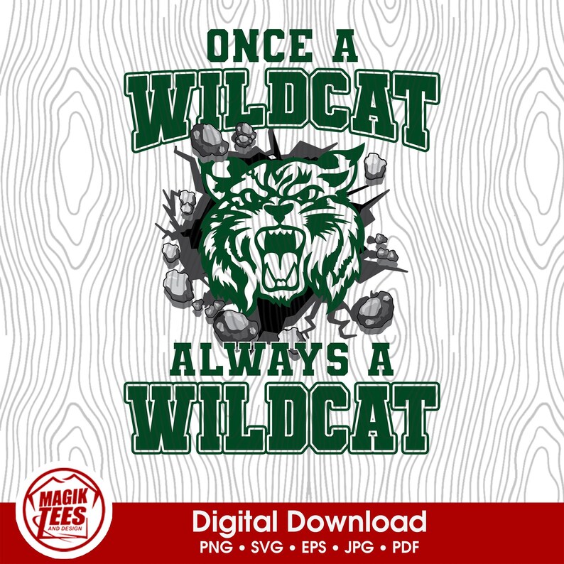 Wildcat Flash Card.pdf Once A Wildcat Always a Wildcat Dark Green | School Spirit Digital ...