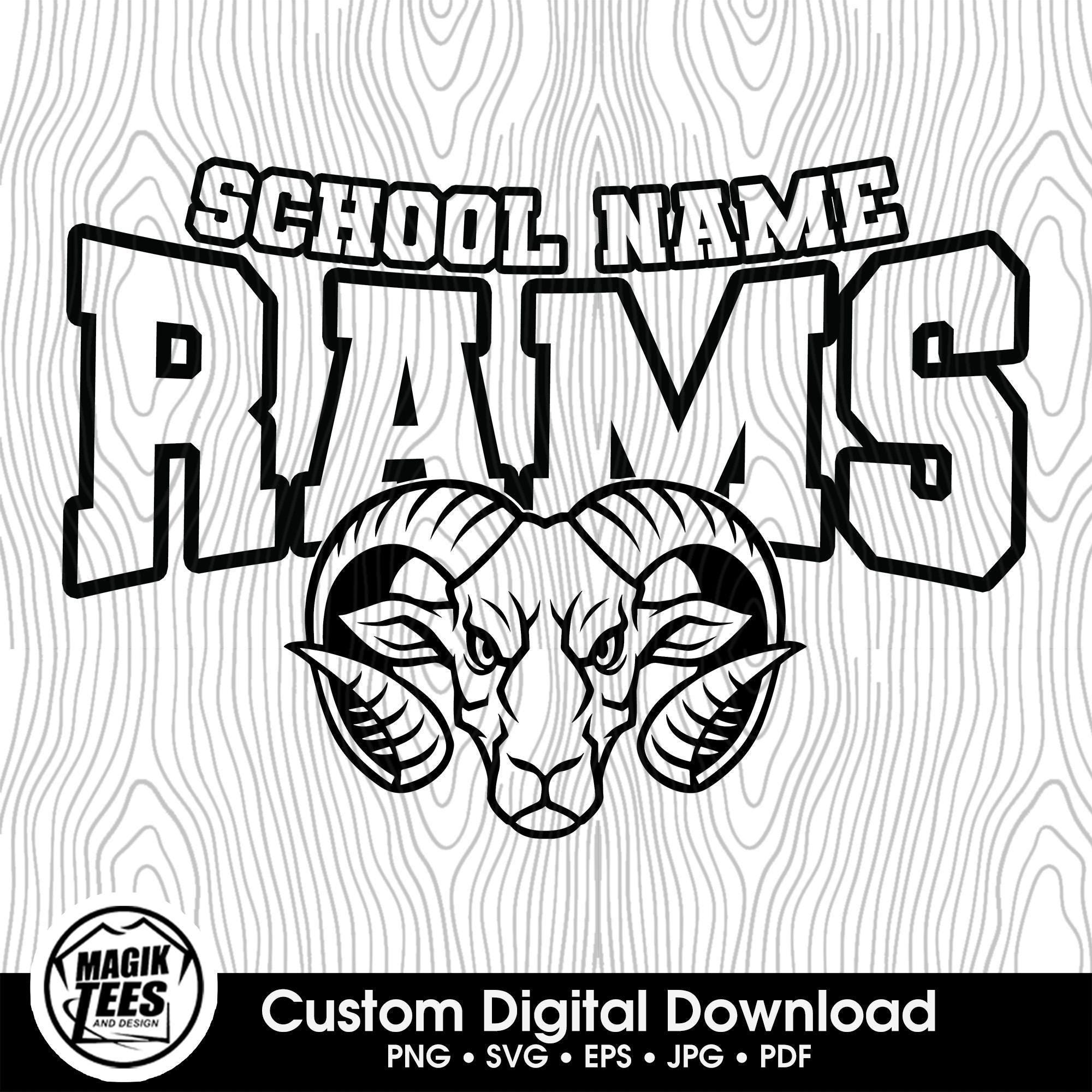 Rams Mascot School Spirit Custom Digital Download | Personalize With ...