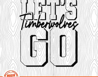 ¡Vamos Timberwolves! / Espíritu escolar / Descarga digital / Orgullo de mascota escolar / Fanático de los deportes de equipo / PNG, SVG, JPEG, eps, pdf