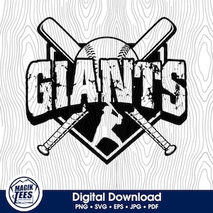 Giants Baseball | Baseball Team Mascot | Matching Baseball Team Wear | School Spirit | Digital Download | PNG, SVG, JPEG, pdf, eps