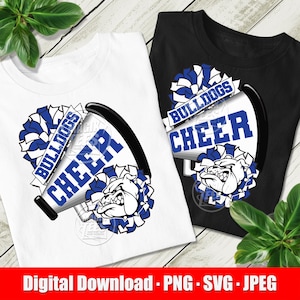 Bulldogs Cheer School Spirit (Digital Download) Blue | PNG, SVG, JPEG