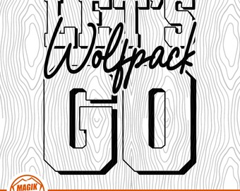 ¡Vamos Wolfpack! / Espíritu escolar / Descarga digital / Orgullo de mascota escolar / Fanático de los deportes de equipo / PNG, SVG, JPEG, eps, pdf
