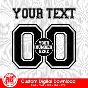 Varsity Number Mascot Pride | Personaliseer met naam, schoolmascotte of nummer l Digitale sportdownload | PNG, SVG, JPEG, eps, pdf