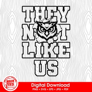 Sie mögen uns nicht Eulen | Schulgeist Digitaler Download | Lustiger Trendy Slang | Maskottchen Pride Logo | PNG, SVG, JPEG, pdf, eps