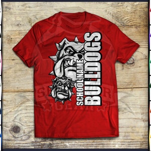 Bulldogs School Spirit Shirt For Students, Boys, Girls, Teachers, Staff, Back To School Tee - Personalize With Your School Name