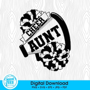 Cheer Aunt | Proud Cheer Aunt | Cheer Auntie | Cheerleading Competition Gift | Digital Download | PNG, SVG, JPEG, pdf, eps