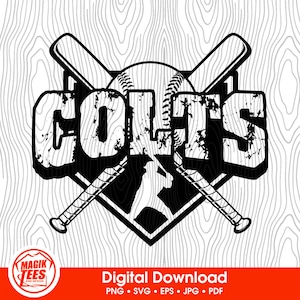 Colts Baseball | Baseball Team Mascot | Matching Baseball Team Wear | School Spirit | Digital Download | PNG, SVG, JPEG, pdf, eps