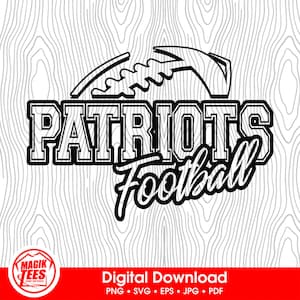 Patriots Football School Spirit digitaler Download | Fußball Team Pride Logo | PNG, SVG, JPEG, eps, pdf
