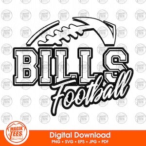 Bills Football School Spirit digitaler Download | Fußball Team Pride Logo | eps, svg, jpg, png, pdf