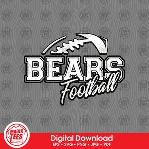 Bears Football School Spirit digitaler Download | Fußball Team Pride Logo | eps, svg, jpg, png, pdf