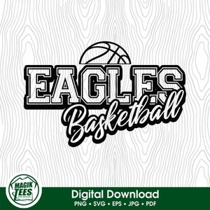 Téléchargement numérique de l'esprit de l'école de basket-ball des Eagles | Logo de la fierté de l'équipe de basket-ball | PNG, SVG, JPEG, pdf, eps