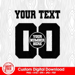 Varsity jersey nummer Mascot Pride | Personaliseer met naam, schoolmascotte of nummer l Digitale sportdownload | PNG, SVG, JPEG, eps, pdf